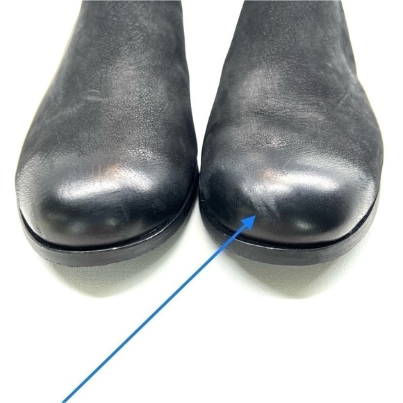 Frye Mallory Chelsea Ankle Boots Black Nubuck Leather Distressed Size 6.5 EUC - Picture 5 of 10